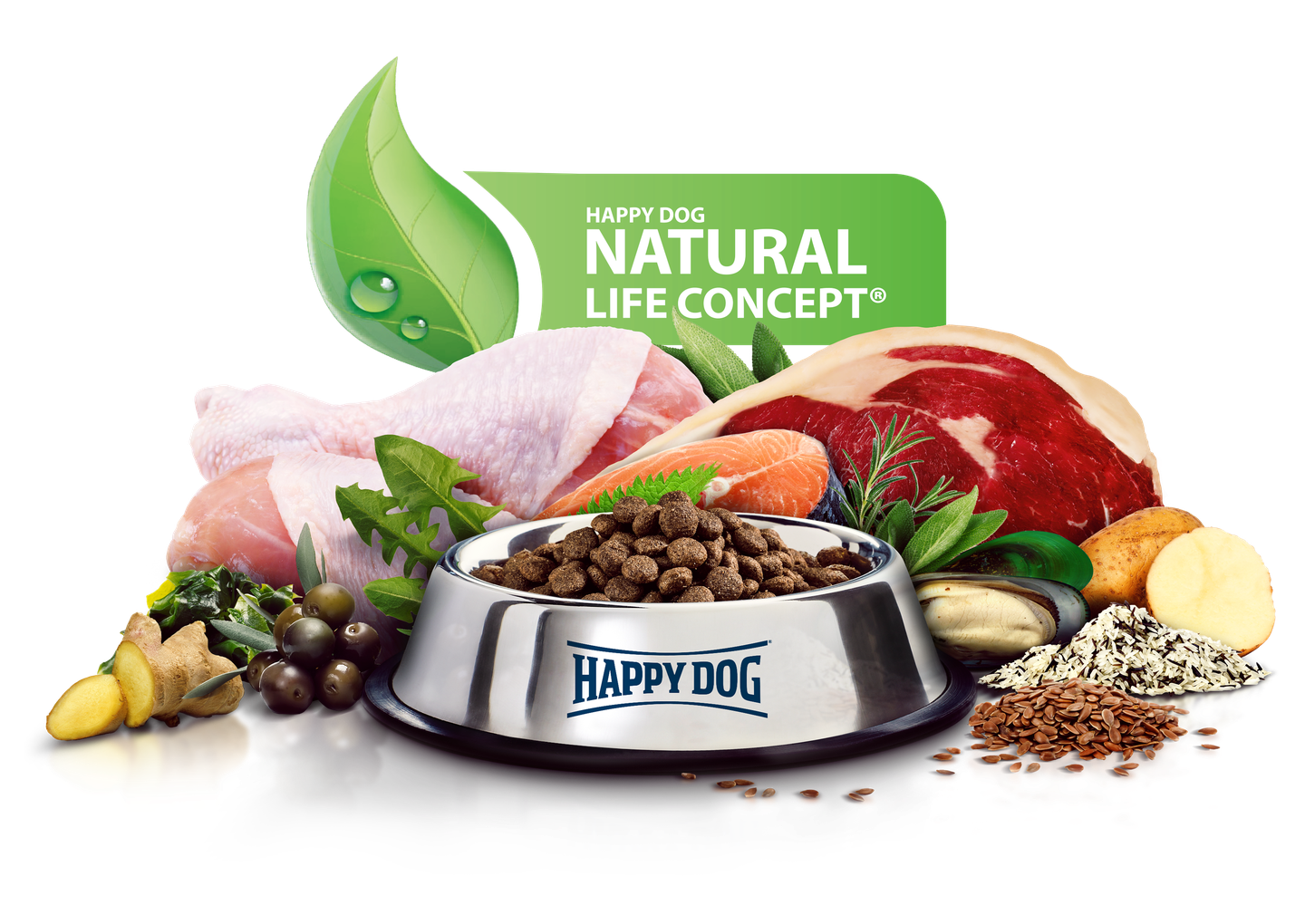 Natürliche Zutaten Hundefutter