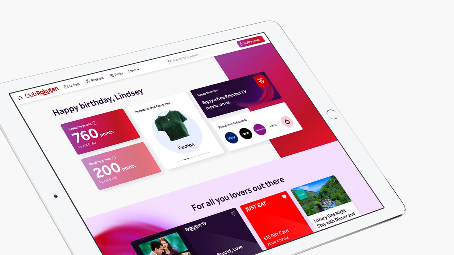 Club Rakuten new member dashboard