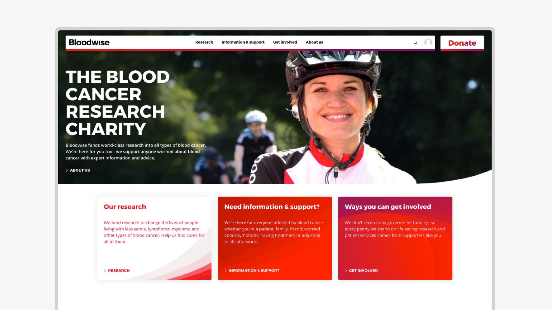 Bloodwise homepage