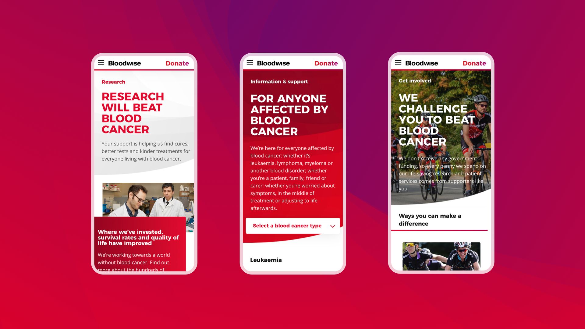 Research, support & information, and fundraising