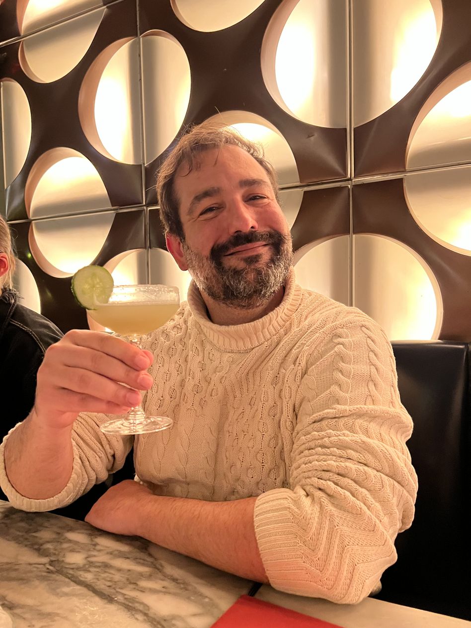 Miguel enjoying a cocktail!