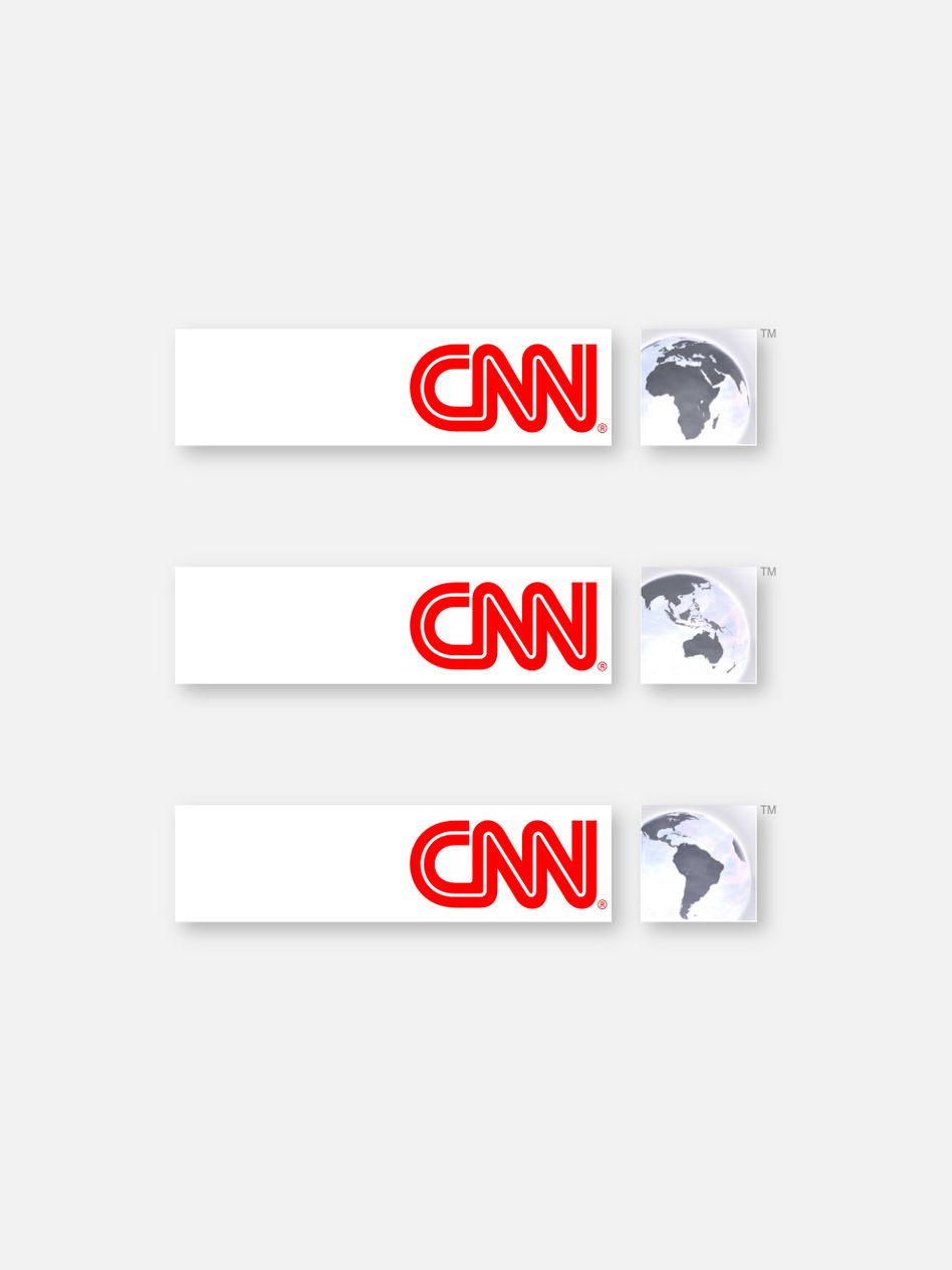 Europe & Africa, Asia & Australasia and Americas CNN logos