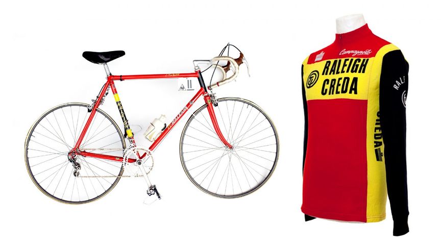 Joop Zoetemelk jersey and TI Raleigh bike 