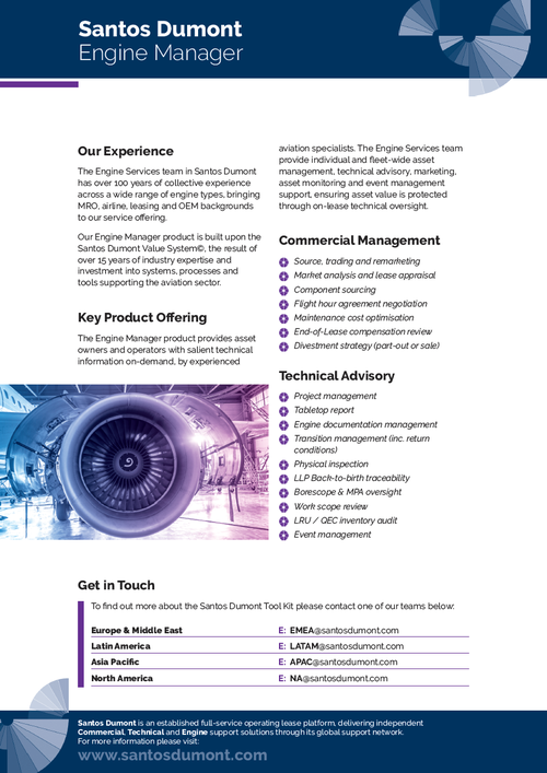 Engine Services | Santos Dumont | Lifecycle Asset Manager