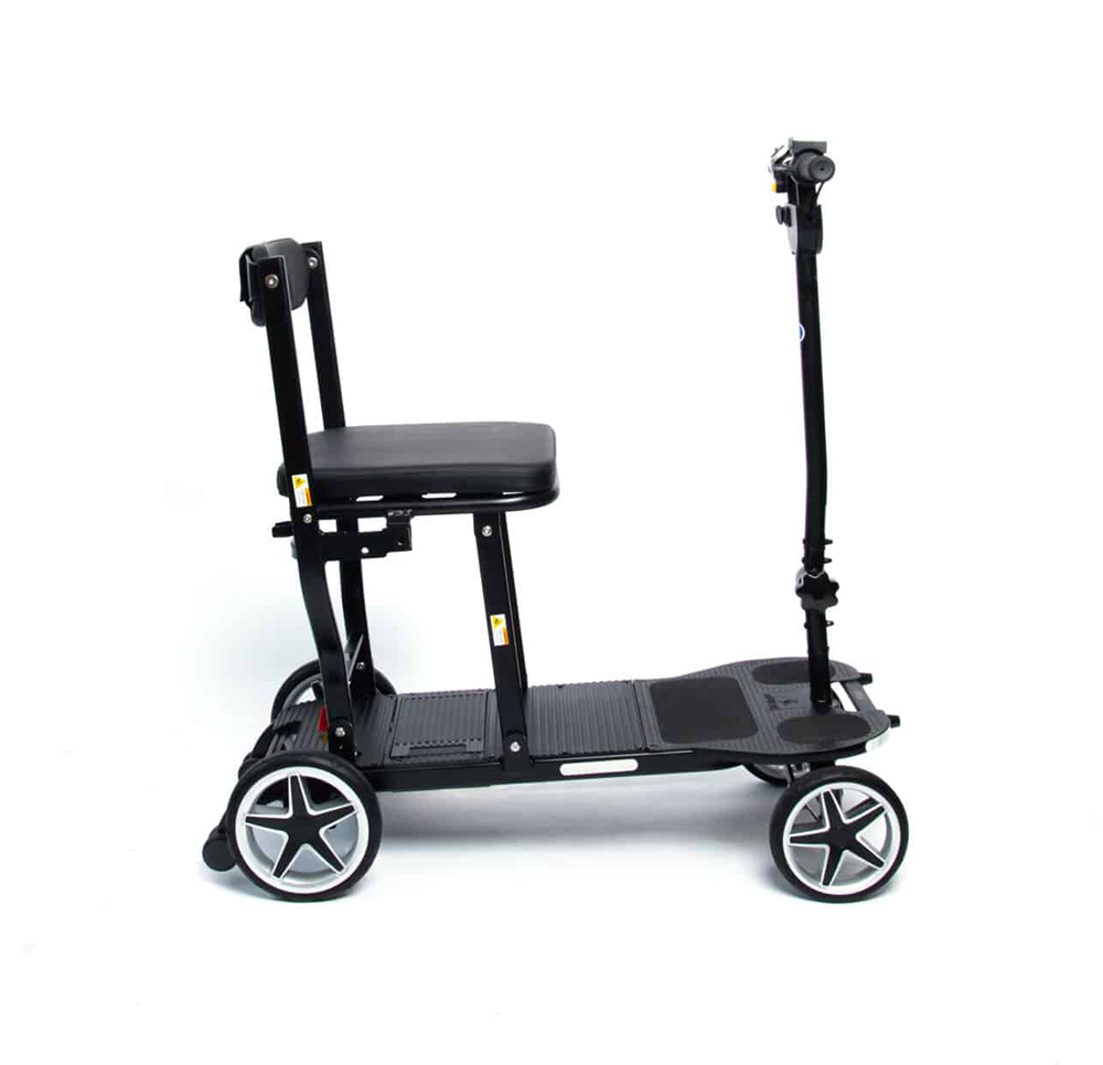 Side view of the eFoldi Compass mobility scooter