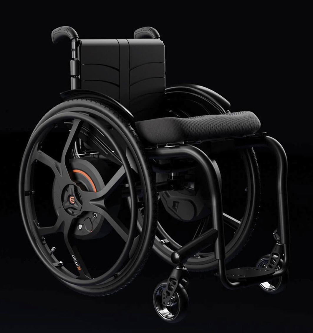 Sunrise Medical Empulse M90 Power Wheel attached to a wheelchair