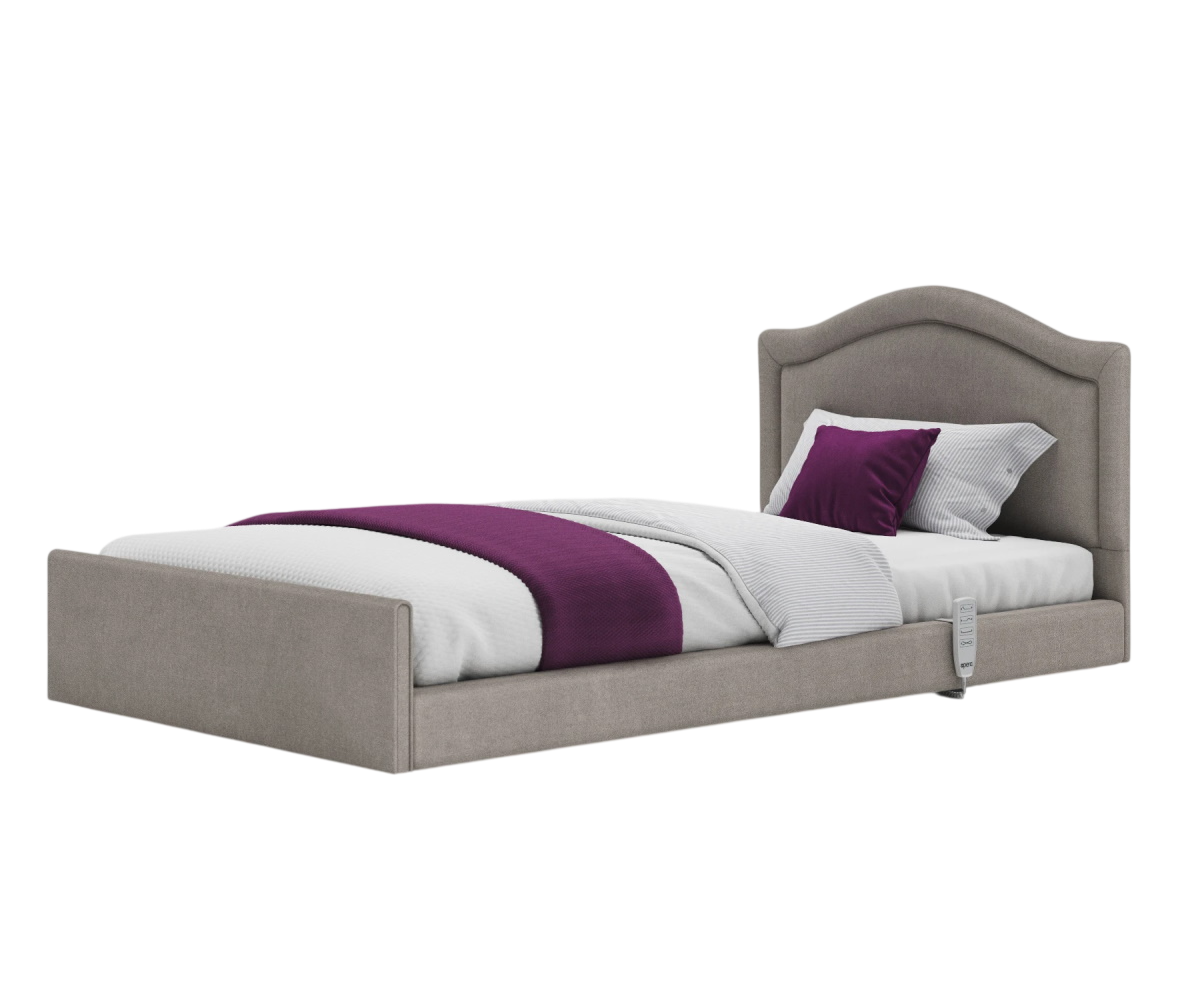 The Opera Solo Comfort Profiling bed with the pearl headboard