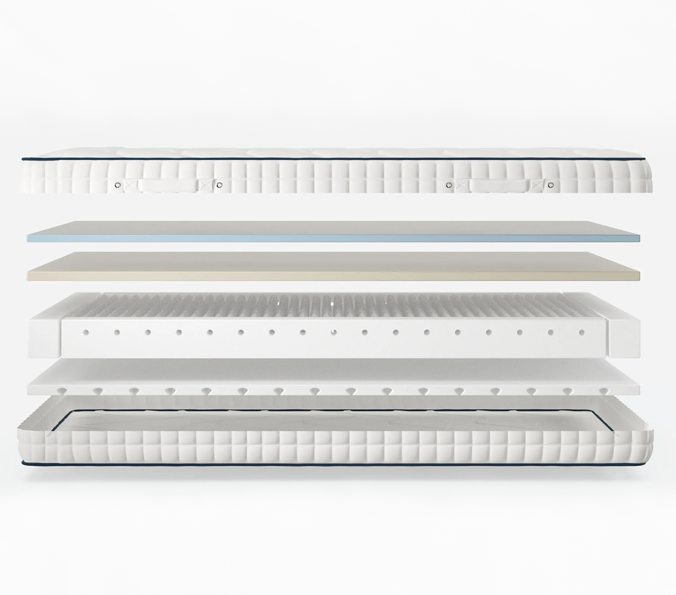 Layers in the Gel 1000 consisting of cotton covers, memory foam, 1000 pocket springs and gel foam