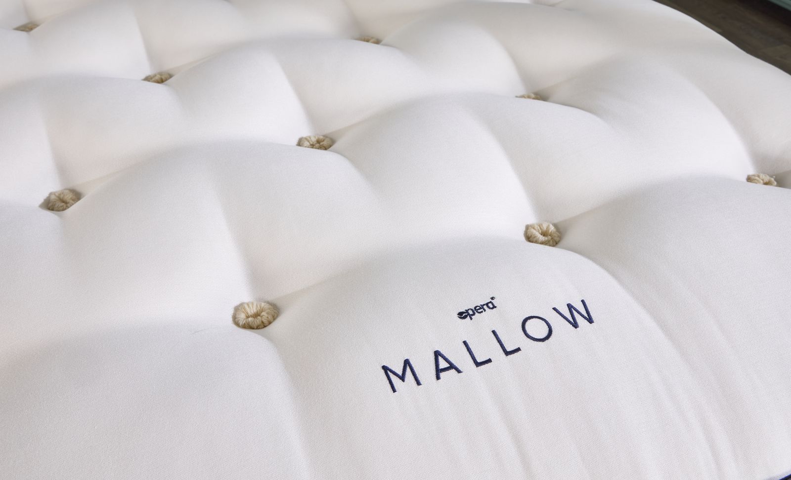 Close up of the covers on the Mallow mattress