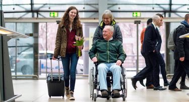 Manual wheelchair hire at an airport