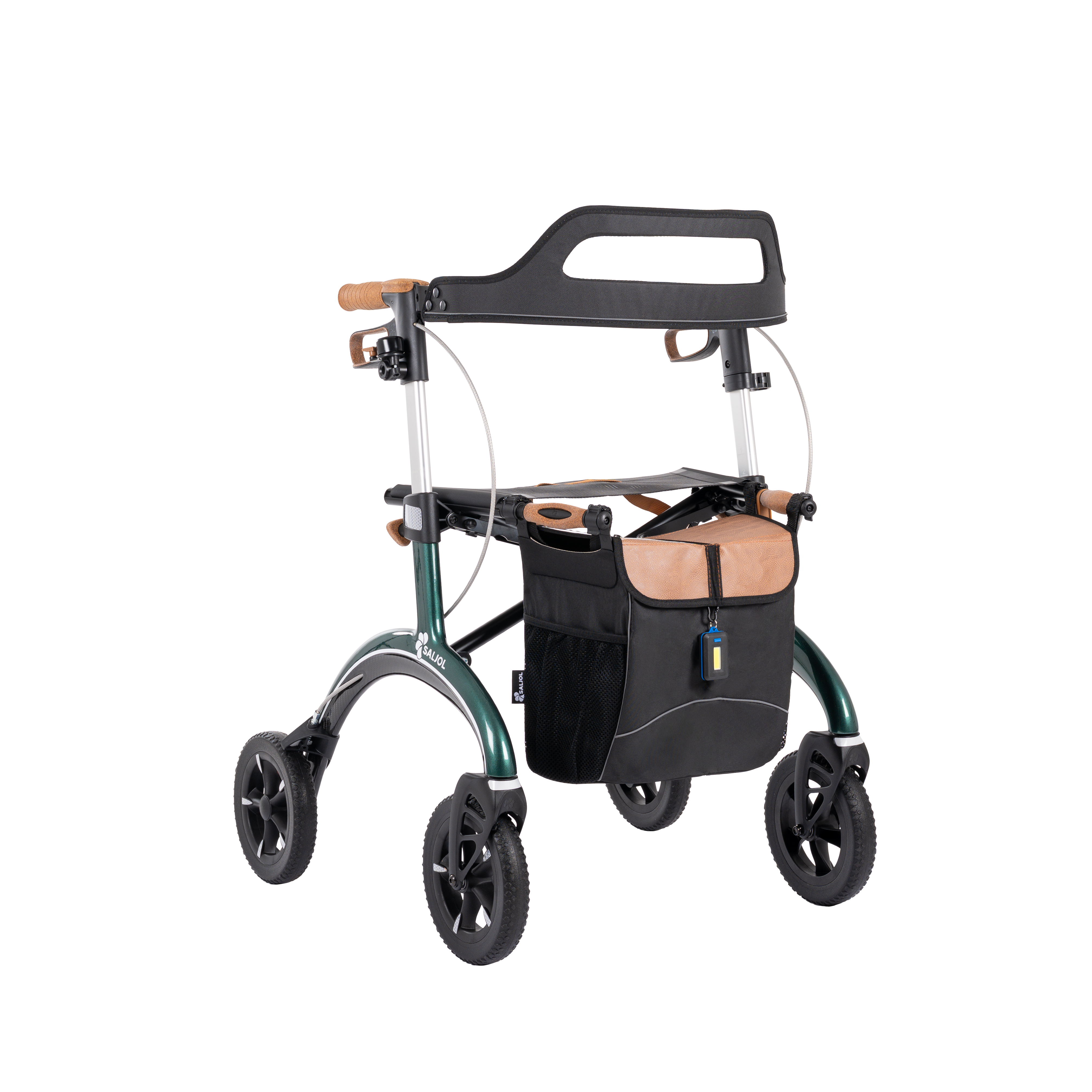 The adjustable frame height on the Saljol carbon rollator