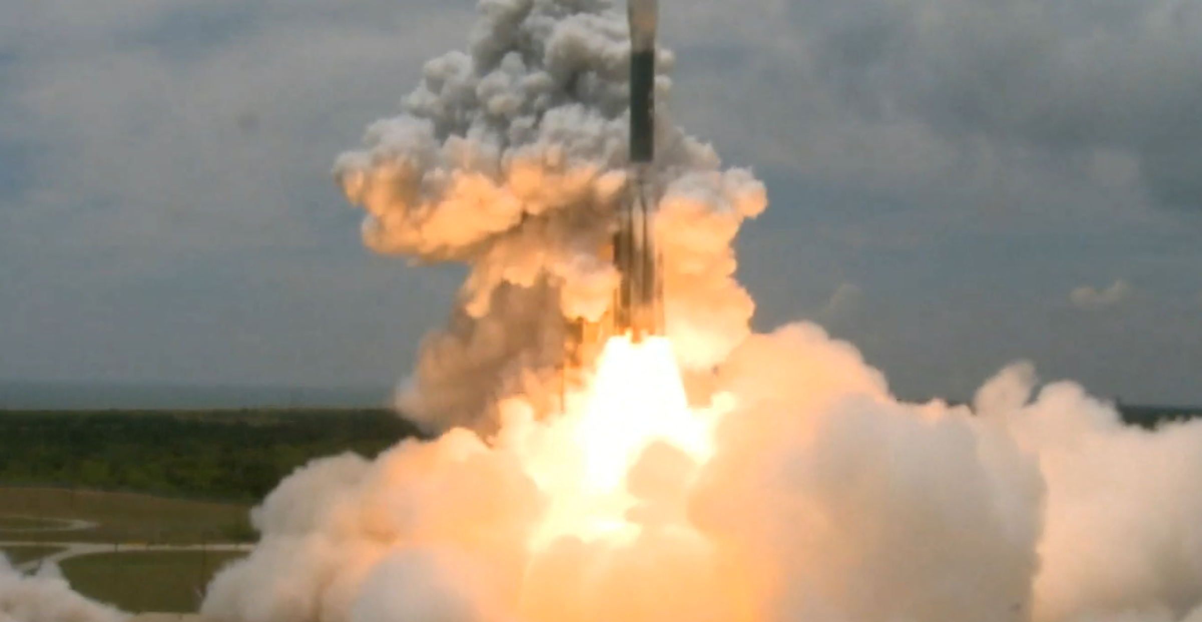 A rocket launching