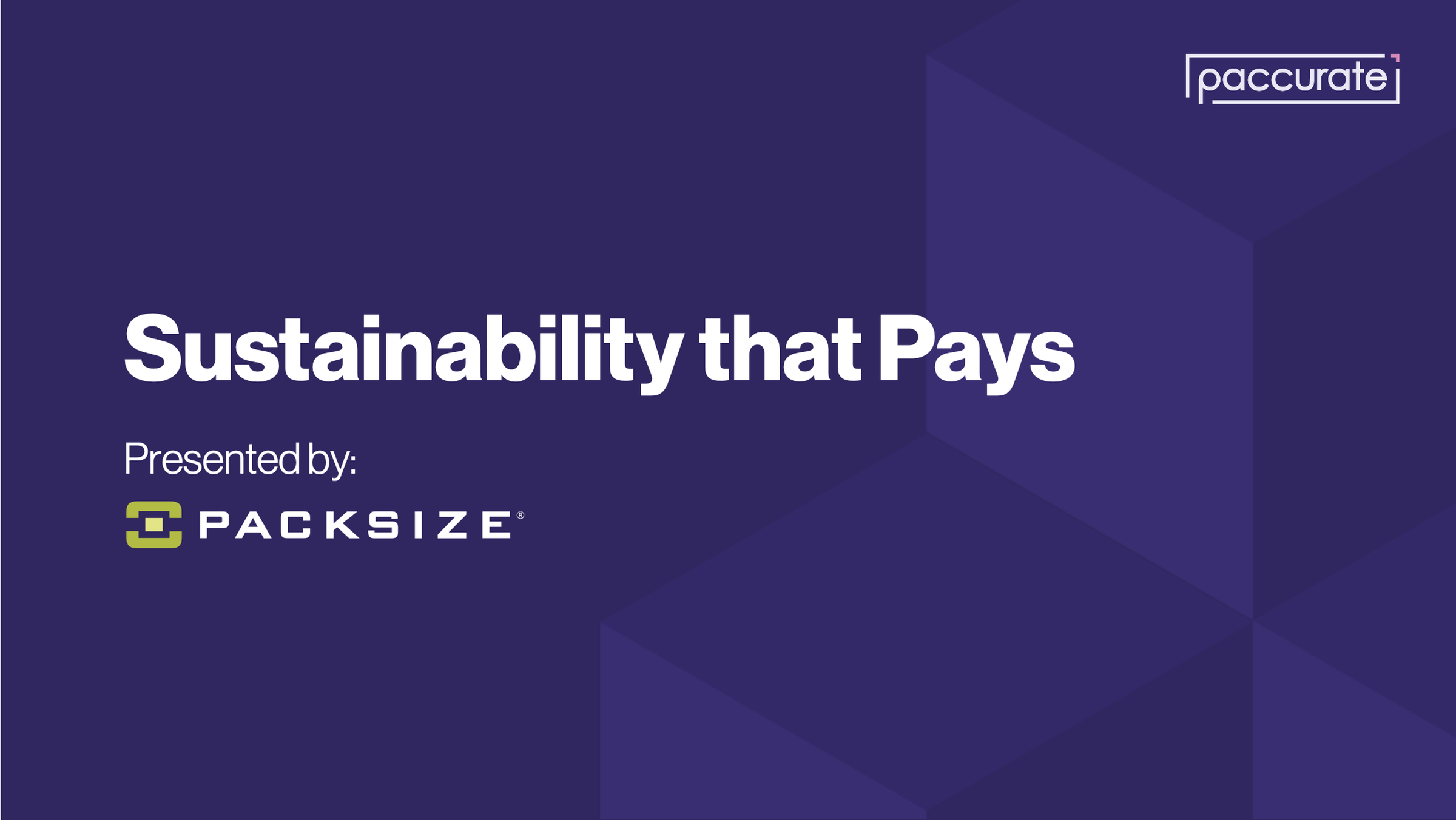 Sustainability that Pays