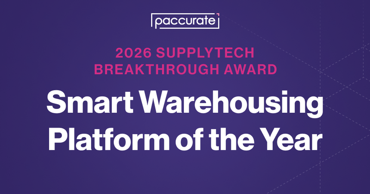 Paccurate | Blog | Paccurate Named "Smart Warehousing Platform of the ...