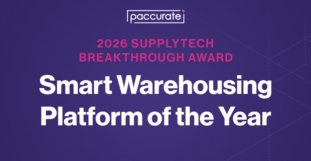 Paccurate Packing Control System Named "Smart Warehousing Platform of the Year" in 5th Annual SupplyTech Breakthrough Awards