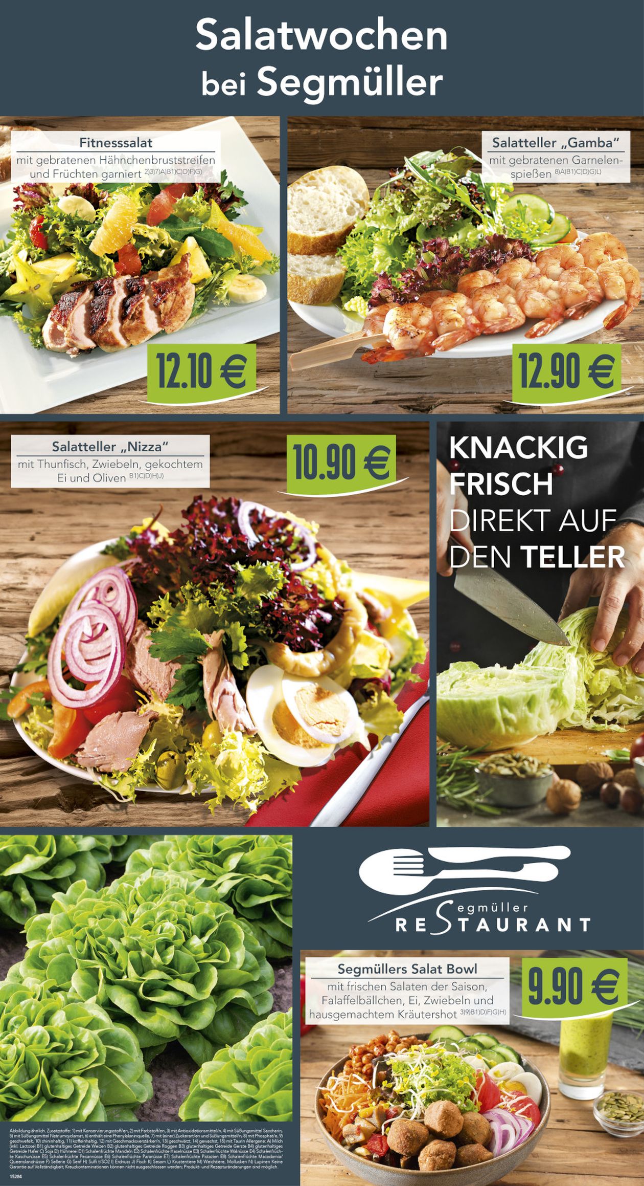 Angebote der Monatsaktion "Salatwochen" in den SEGMÜLLER Restaurants