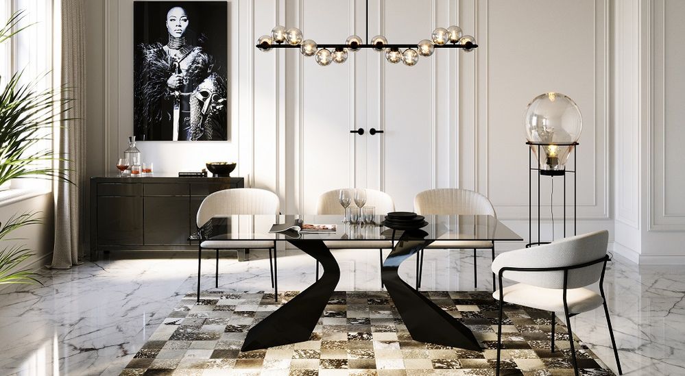 Produktbild: Esstisch Gloria 200x100 cm der Marke Kare Design aus schwarzem Glas