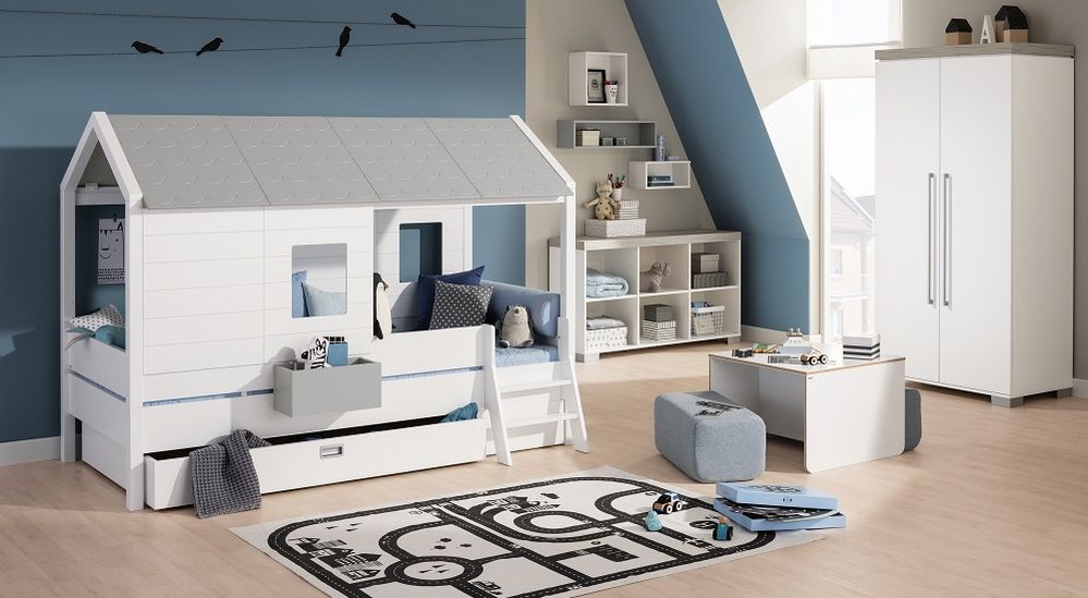 Produktbild: Bett Tiny House 90 x 200 cm der Marke Paidi in weißem Holz