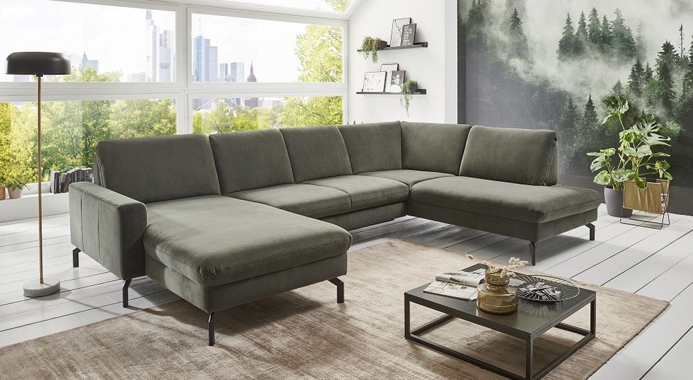 Produktbild: Wohnlandschaft Detroit S von ComfortPlan aus Stoff in der Farbe Moos