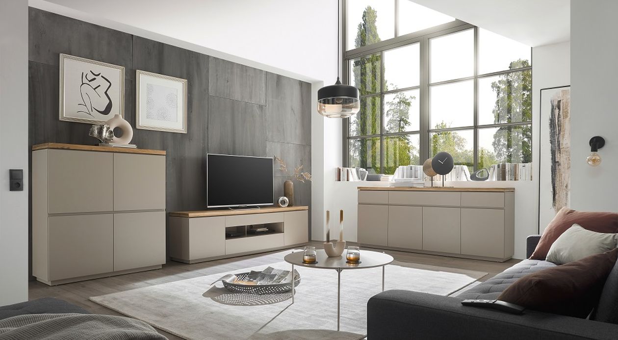 Produktbild: TV-Lowboard Palamos von MCA in grauer Holzoptik