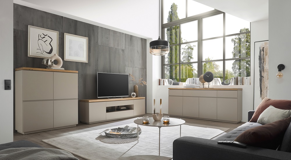 Produktbild: TV-Lowboard Palamos von MCA in grauer Holzoptik