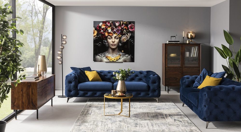 Produktbild: Wandbild 120x120 cm Flower Art Lady 65022 von Kare Design aus buntem Glas