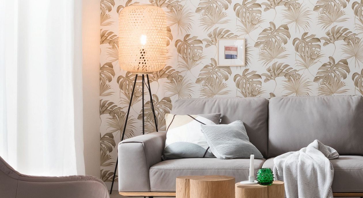 Produktbild: Stehlampe Calla von Schöner Wohnen Kolletkion aus Ratttan und Geflecht in braun