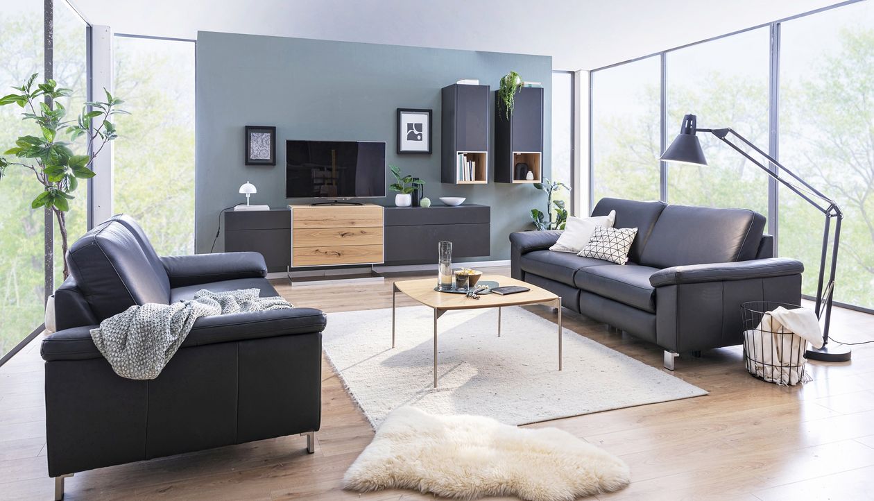 Produktbild: Sofa Rom Plus von Sormani aus Leder in der Farbe Nero