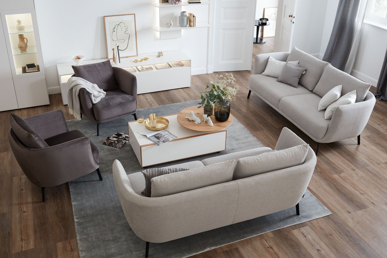 Produktbild: Sofa Pearl der Marke Schöner Wohnen Kollektion aus Stoff in der Farbe Platin