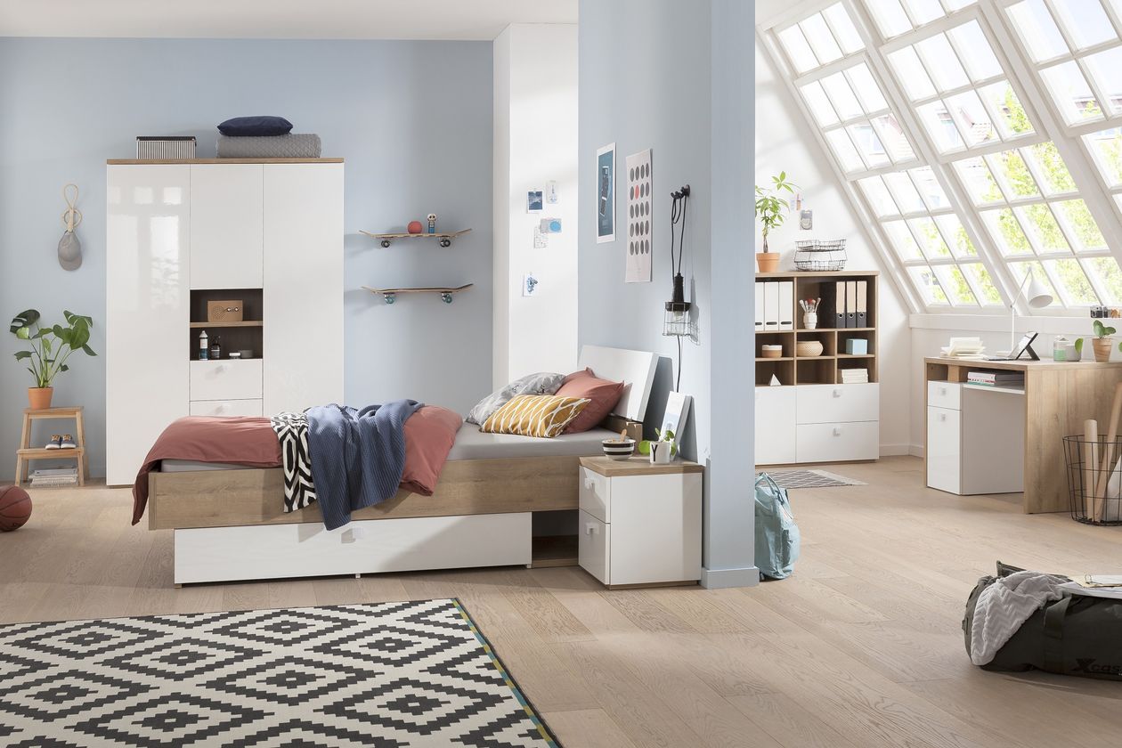 Produktbild: Funktionsbett Globo 90x200 cm der Marke Composad in Brauner Eiche Riviera Nachbildung
