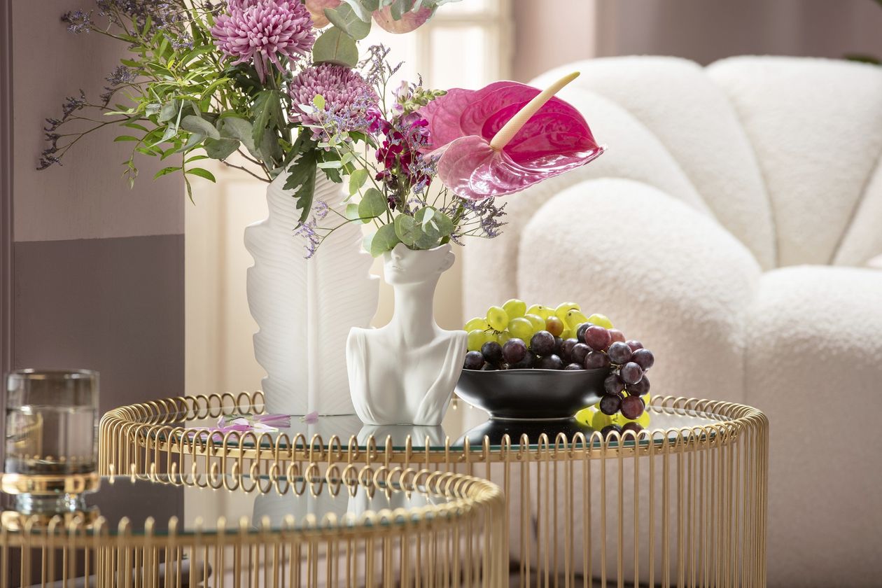 Produtkbild: Couchtisch Wire Messing 2er Set von Kare Design in Gold aus Metall
