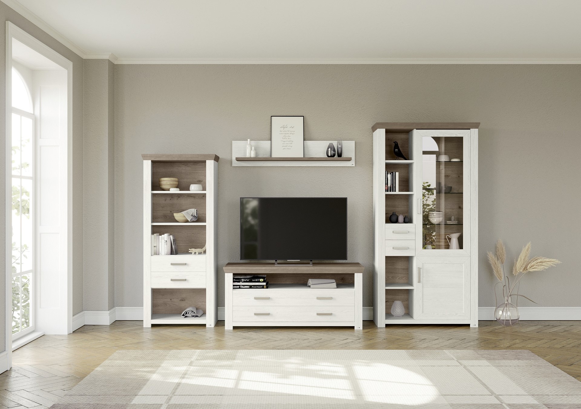 Regal York aus dem Hause set one by musterring in weißer Holzoptik im Landhausstil