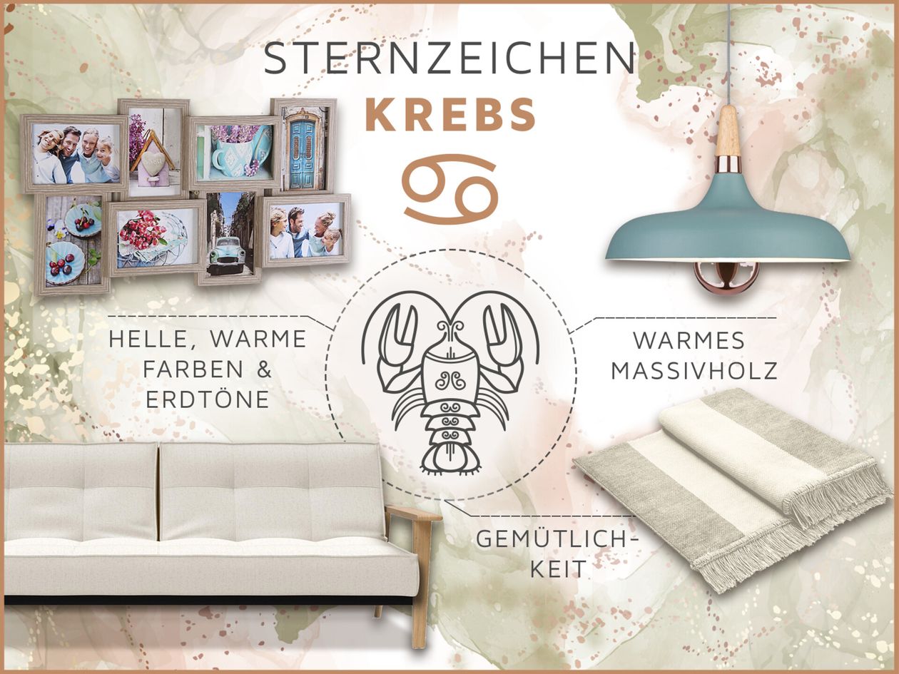 Teaser: Einrichten nach Sternzeichen Krebs