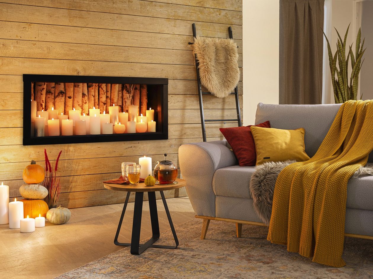 Magazinbeitrag "Herbstdeko": Wohnzimmer in warmen Herbsttönen
