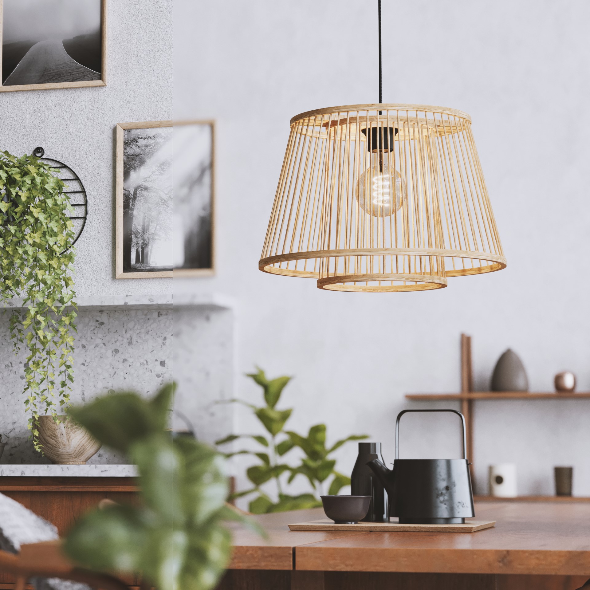 Pendelleuchte Hykeham von EGLO in einem rustikalen Ambiente