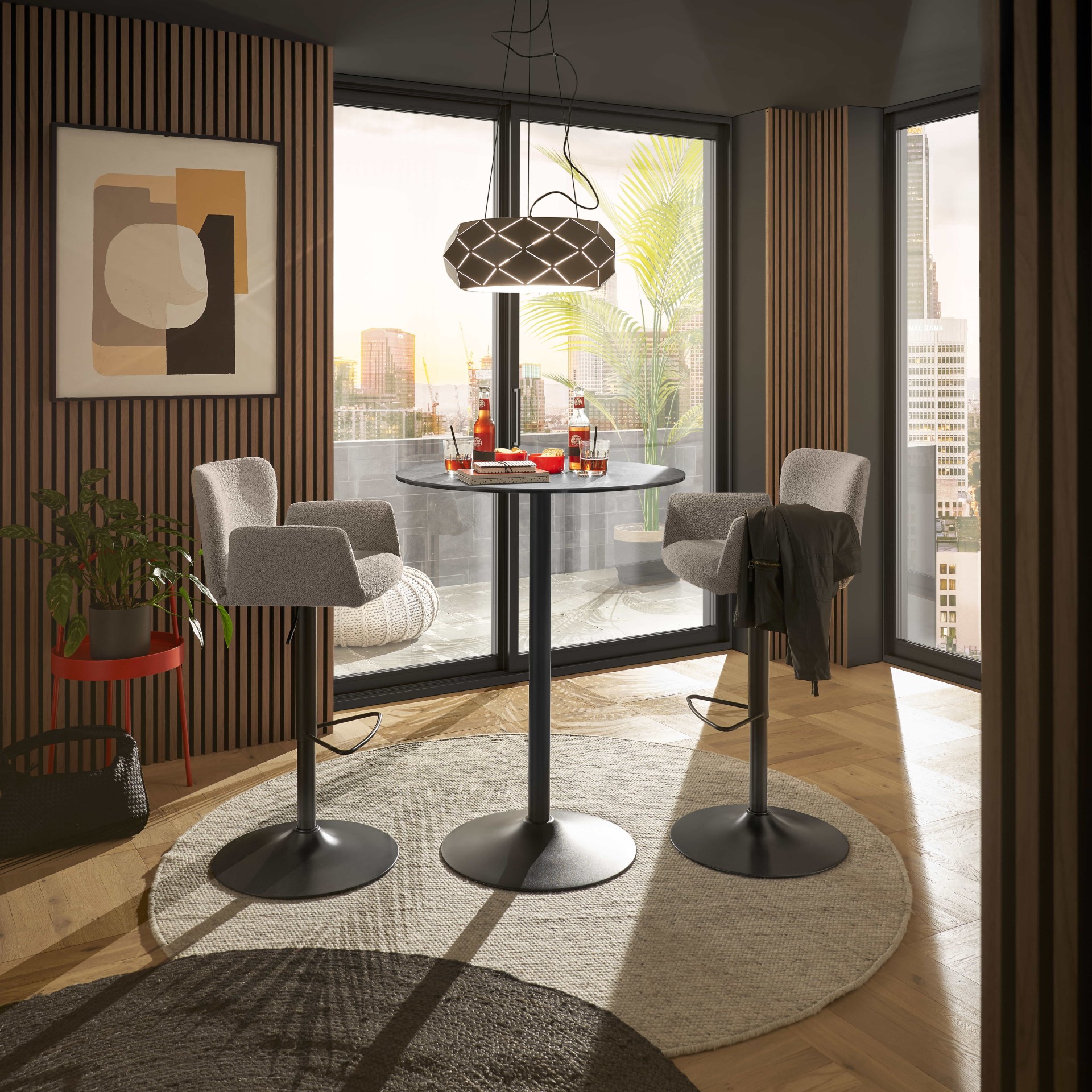 Barhocker Salinas Set one by Musterring in beige mit Höhenverstellbarkeit in einem modernen skandinavisch angehauchten Ambiente