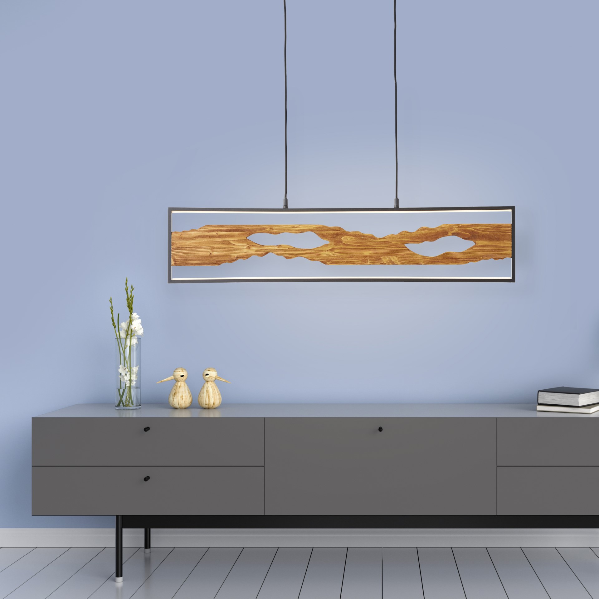 LED-Pendelleuchte chaumont von Brilliant aus schwarzem Holz