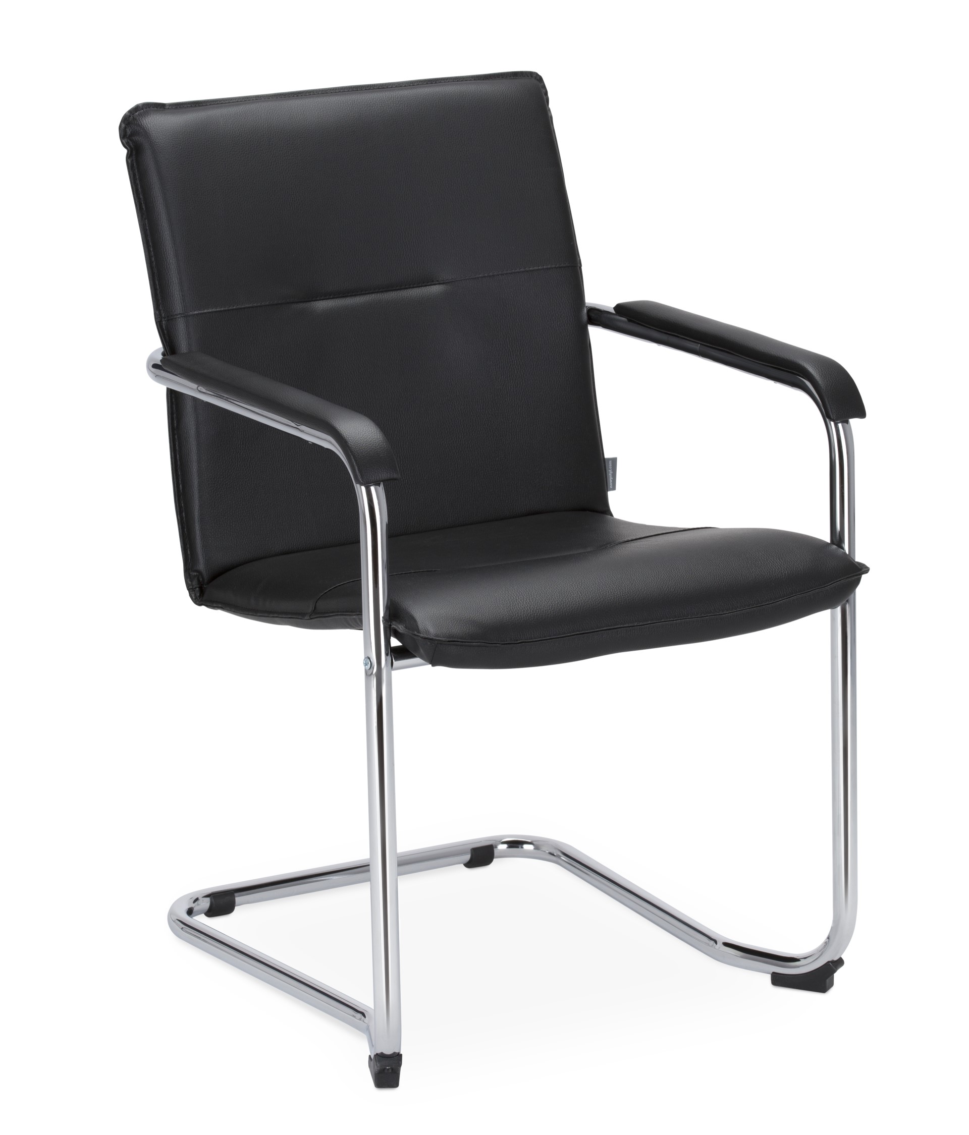 Besucherstuhl Rumba von NowyStyl in Schwarz und Lederoptik mit Freischwingerfunktion