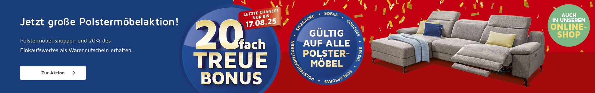 20% Treuebonus auf Polstermöbel
