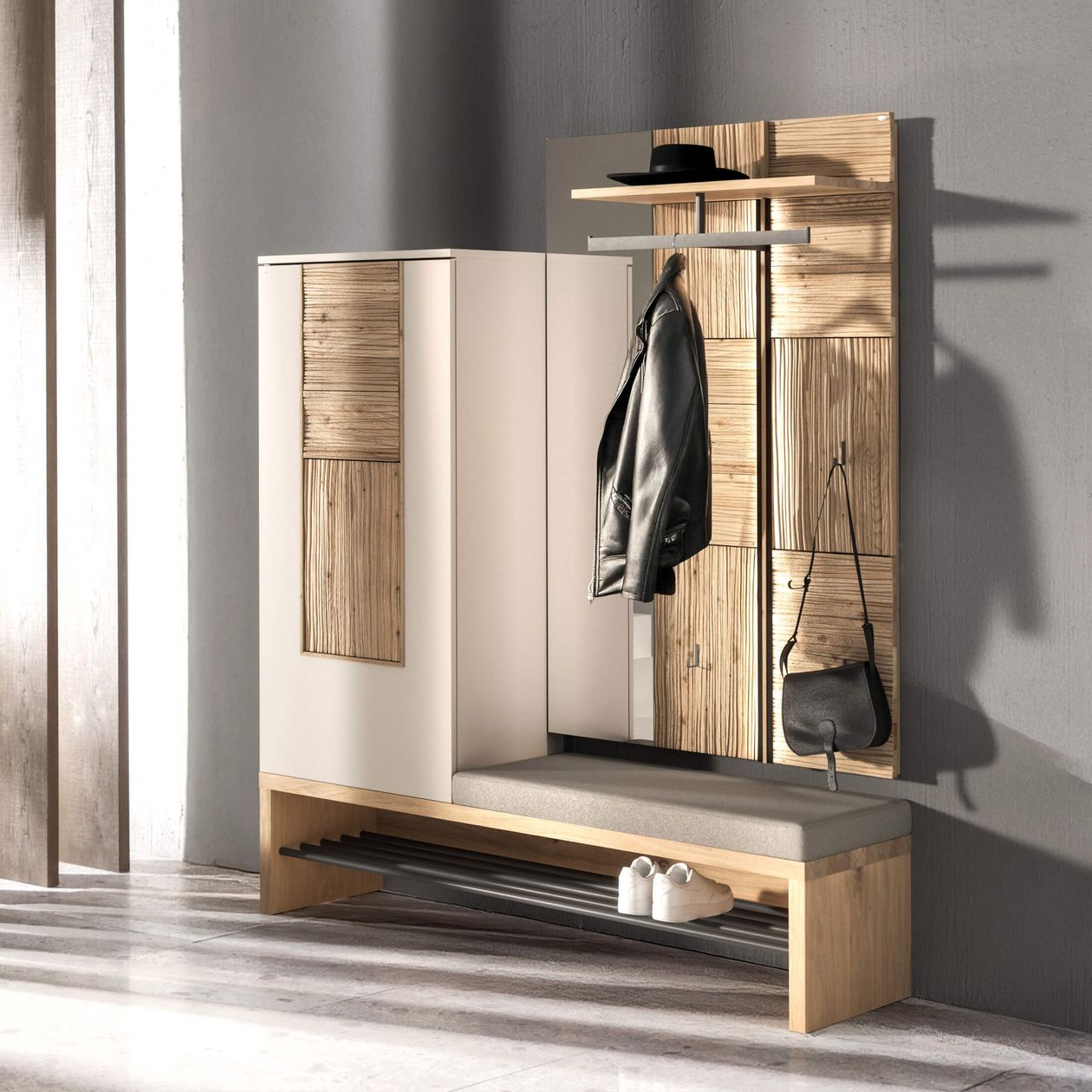 Kompaktgarderobe VLacera von Voglauer aus Holz.