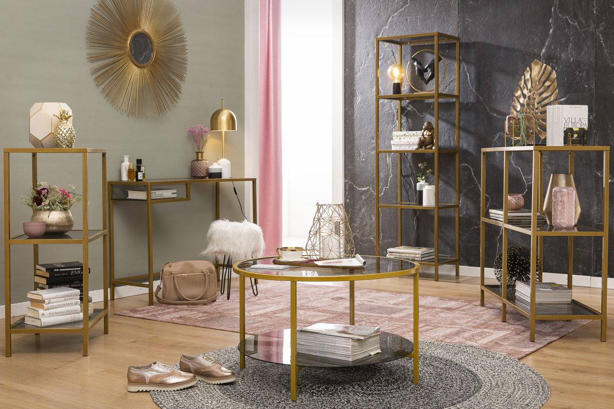 Regal Granada in Gold aus Metall in verschiedenen Größen und Ausführungen, edel dekoriert