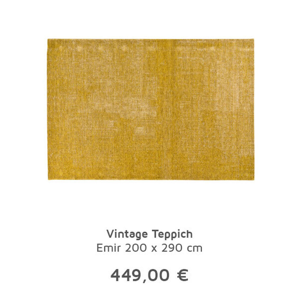 Orangefarbener Vintage-Teppich, 200 x 290 cm, Preis: 449,00 €.