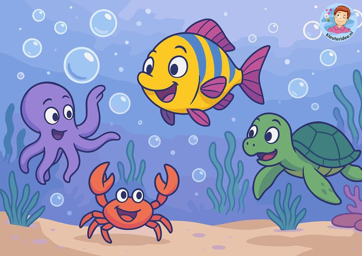 Beweegverhaal, Nuka en de verdwijnende vis, vertelplaat, thema Noordpool zuidpool, kleuteridee