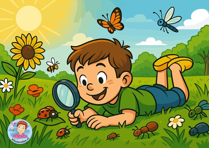 Beweegverhaal, thema insecten, Beweegverhaal- Timo op Insectentocht kleuteridee
