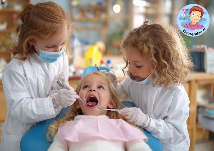 Tandartspraktijk in de kleuterklas, kleuteridee.nl, dental practice for preschool, role play