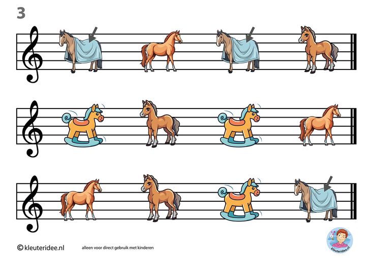 ritmebouwstenen thema het paard, kleuteridee