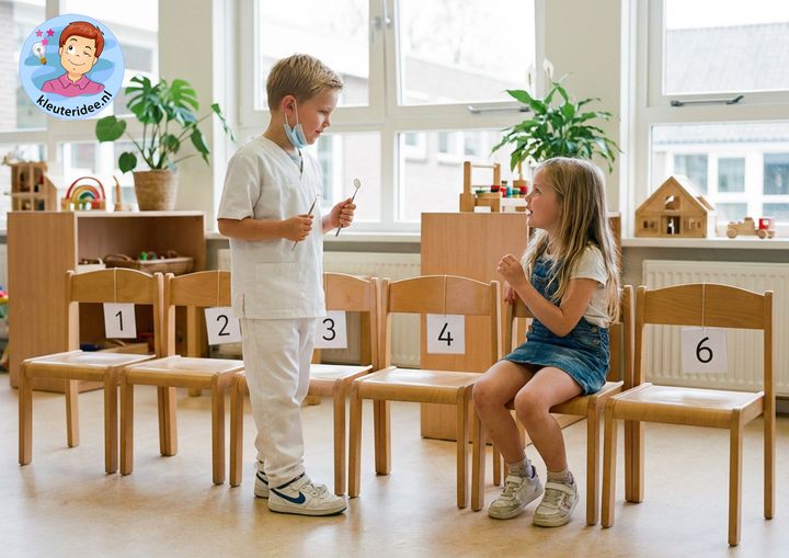 Rekenen met kleuters, thema de tandarts, kleuteridee