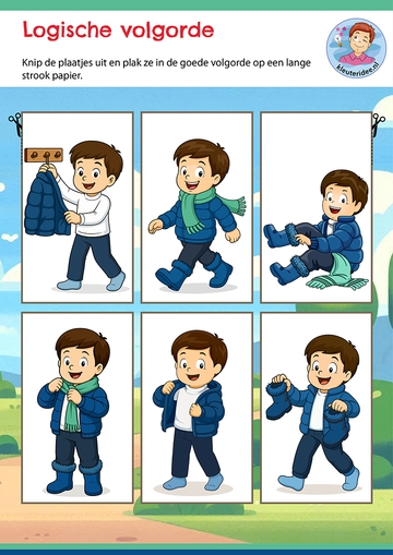 logische volgorde thema kleding winter kleuteridee