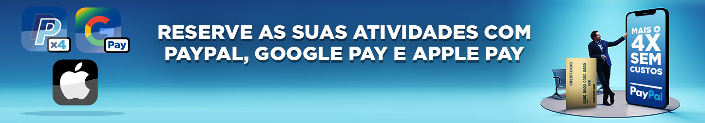 Reserve suas atividades com diferentes formas de pagamento