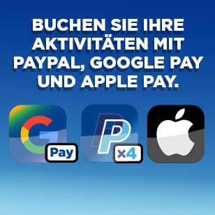 Buchen Sie Ihre Aktivitäten mit verschiedenen Zahlungsmitteln